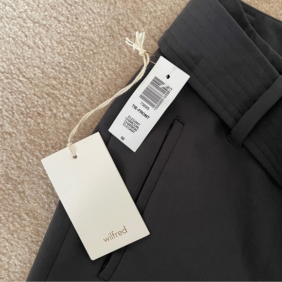 BRAND NEW ARITZIA Wilfred Tie-Front Pants in elegant charcoal size 00 - Picture 5 of 5